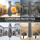 Ombrellone a Sbalzo 3 m con Luci LED Solari da Giardino in Metallo e Poliestere Grigio      