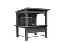 Gazebo Struttura Bar Keter Signature Bar 230x200x238 cm in Resina Effetto Legno Grigio Grafite e Noce
