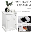 Set 2 Comodini 1 Cassetto 1 Antina in Legno  bianco