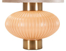Lampada da Tavolo Perly Ø33x49 cm in Vetro e Ferro e Tessuto Perla e Oro      