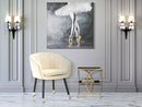 Tavolinetto Double 45x45x55 cm in Ferro MDF e Specchio Oro e Nero