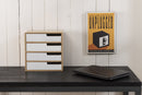 Cassettiera 4 Cassetti 30x20x30,5 cm in Legno Paulownia e MDF Zoe Naturale/Bianco