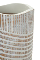 Vaso Resina Woody Ø18x45 cm in Resina Bianco effetto lavato      