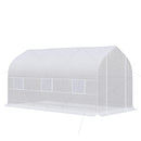 Serra a Tunnel Anti-UV 4x2x2 m con 6 Finestre a Rete e Ingresso Arrotolabile in Metallo e PE Bianco      