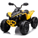 Quad Elettrico per Bambini Licenza Can-Am Renegade 12V ATV Telecomando e Ammortizzatori Giallo  
