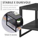 Tavolino Rettangolare da Caffè 106x50x47 cm  Nero Effetto Marmo