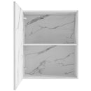 Pensile da Cucina Armadio Sospeso da Parete Anta Singola in  Legno Bianco Effetto Marmo      