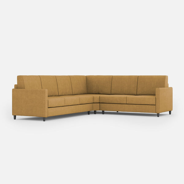 Divano Angolare 6 Posti 281x221x85 cm Karay in Tessuto Ocra prezzo