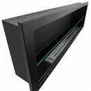 Camino a Bioetanolo da Incasso a Parete 150x15x45 cm Furore Struttura in Acciaio Nero 