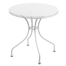 Tavolo da Giardino Ø70x71 cm con Piano Traforato in Ferro Neffy Bianco