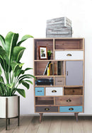 Mobiletto Perth 80x36,5x139 h cm in Legno Multicolor
