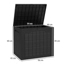 Baule Porta Attrezzi da Esterno 56x41x50 cm Impermeabile Nero   