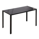 Tavolo Rettangolare 120x60x75 cm in Metallo e Vetro Temperato Nero  