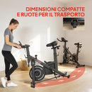 Cyclette Magnetica Regolabile 103x49x98-112 cm con Display LCD e Supporto per Tablet in Acciaio e ABS Nero      