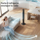Ventilatore Piantana a Torre Ø31,5x116 cm con WiFi e App di Controllo in ABS e Rame Nero      