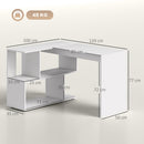 Scrivania Angolare Moderna per Ufficio 120x100x77 cm in Legno Bianco    