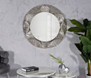 Specchio Argelux Rotondo 104x7x104 cm in Ferro e Specchio e MDF Argento      