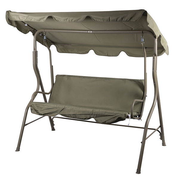 Dondolo da Giardino 3 Posti 170x110x160 cm con Tetto Parasole in Acciaio e Poliestere Verde online