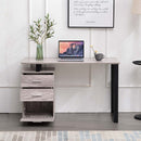 Scrivania con Cassettiera Tavolo Porta Pc Computer Acciaio Legno Ufficio Grigio