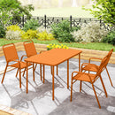Set 4 Sedie da Giardino 56x66x91 cm Impilabili in Acciaio e PPArancione      