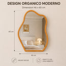 Specchio Asimmetrico da Parete 46x60 cm Cornice in Legno Quercia     
