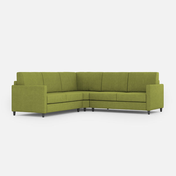 acquista Divano Angolare 5 Posti 241x241x85 cm Karay in Tessuto Verde