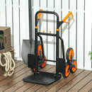 Carrello Portapacchi per Scale 6 Ruote 44x38x106,5 cm Pieghevole Portata 120kg in Acciaio Arancione      