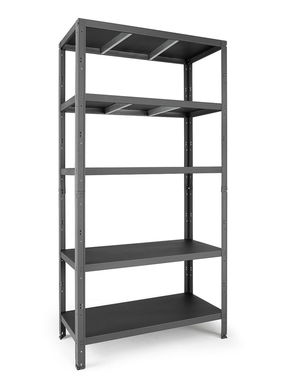 sconto Scaffale a Incastro RAKO 100x40x187 cm 5 Ripiani Portata 150 kg in Metallo Grigio Scuro