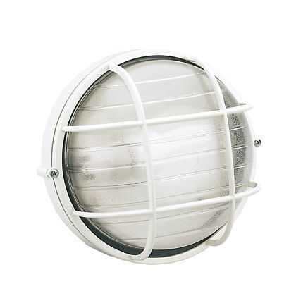 prezzo Lampada Plafoniera Tonda Grande con Gabbia Colore Bianco per Esterno Linea Industriale Sovil