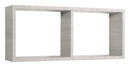 Mensola Rettangolare 2 Scomparti da Parete 70x30x15,5 cm in Fibra di Legno Morgana Rovere Grigio