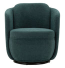 Poltrona Girevole Torino Ottanio 70x72x75 cm in Ferro e Compensato e Spugna e Poliestere Verde acqua e Oro e Nero      