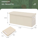 Box Contenitore per Giocattoli 91,5x32x40,5 cm Pieghevole 3 Scomparti 118L in TNT Beige     