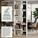 Libreria a 6 Ripiani 60,5x22x162,5 cm Scaffalatura Verticale Moderna Bianco e Antracite    