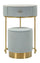 Comodino Toeletta con Puff Vellit Celeste Ø52x70 cm - Ø36x39 cm in Pino e MDF e Metallo