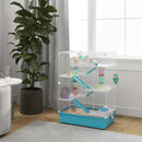 Gabbia per Criceti 6 Livelli 58x36x81 cm con Giochi Azzurra   