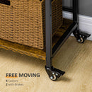Carrello Portaoggetti 3 Ripiani 50x35x100,5 cm con Ruote in Acciaio e Truciolato Marrone