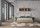 Letto Matrimoniale con Alzata Comoda Struttura Quercia con Cuscini in Similpelle Appia Bianco Varie Misure