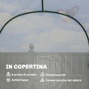 Serra da Giardino 123x187x189 cm con Scaffali a 2 Livelli e Porta Avvolgibile in Acciaio e PE Bianco      