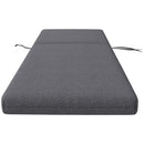 Set 2 Cuscini per Sedie da Esterno 190,5x58,4x7 cm con Lacci e 2 Imbottiture in Poliestere e Cotone Grigio      