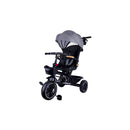 Passeggino Triciclo con Sedile Girevole 65x47x110 cm con Cappotta e Cestini Grigio  