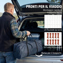 Tenda Campeggio a Tunnel per 2-4 Persone 540x320x210 cm con 2 Stanze Impermeabile 3000mm Blu Navy      