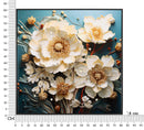Dipinto su Tela Laccato Narcy B con Cornice 82x4x82 cm in Metallo e Abete e Tela      