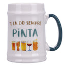 Boccale Birra Ø8x13 cm in New Bone China VdE Tivoli 1996 Le Travisate Bianco