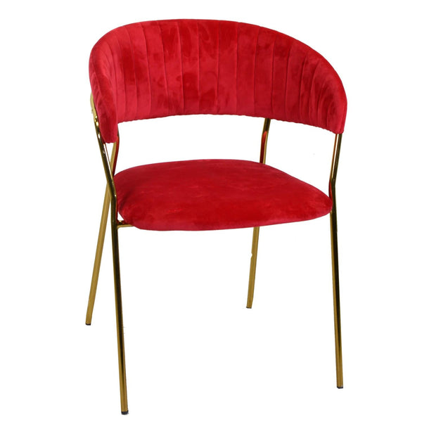 online Sedia Imbottita 57x52xh78 cm in Tessuto Velluto Brendeburgo Rosso