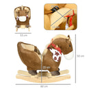 Cavallo a Dondolo per Bambini in Legno e Peluche Cavallino Marrone