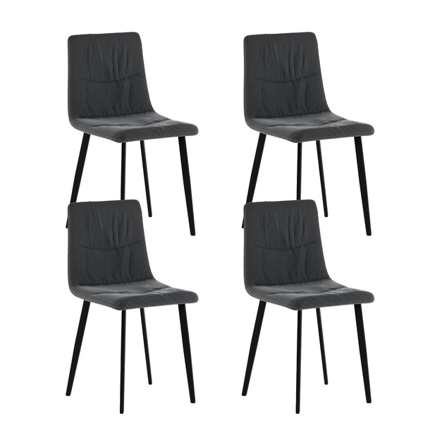 sconto Set 4 Sedie Ariel 46x55x87,5 cm in Tessuto Easy-Clean Grigio Scuro
