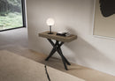 Consolle Allungabile 90-300x40x77 cm Saki Tortora Gambe Antracite 