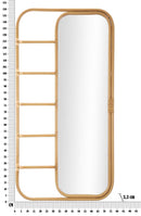 Specchio da Terra Panama 77,5x3,3x151 cm in Ferro e Plastica Marrone      