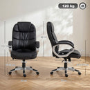 Sedia da Ufficio Ergonomica Girevole 66x72x112-122 cm con Dondolo in Pelle PU Nero      