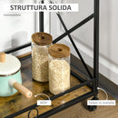 Carrello da Cucina 79,5x38x80 cm in Stile Industriale Marrone Rustico
